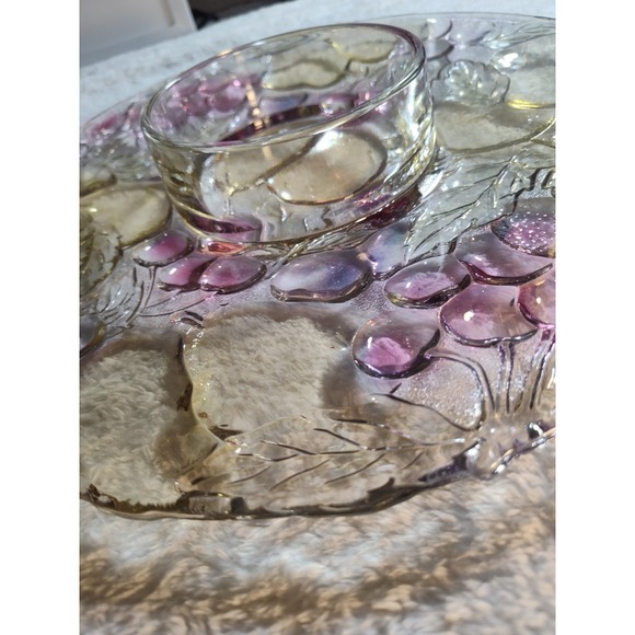 Mikasa Veggie/Chip/Dip Glass Embossed Large 13" Serving Tray Platter One Piece - Picture 5 of 5